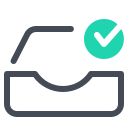 pastel color style check inbox icon