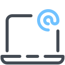 pastel color style laptop e mail icon