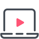 pastel color style laptop video abspielen icon