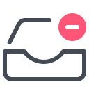 pastel color style remove from inbox icon