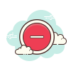 cloud style minus icon