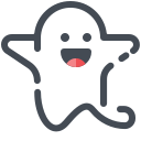 pastel color style ghost icon
