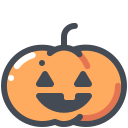 pastel color style jack o'lantern icon