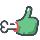 pastel color style zombie hand thumbs up icon