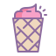 cute color style ice cream in waffle icon