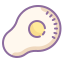 cute color style sunny side up eggs icon