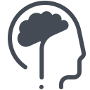 pastel color style head with brain icon