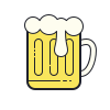 color hand drawn style 맥주 icon