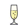 color hand drawn style champagne icon