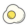 color hand drawn style sunny side up eggs icon