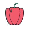 color hand drawn style 파프리카 icon