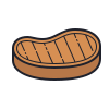 color hand drawn style steak icon