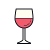 color hand drawn style wine glass icon