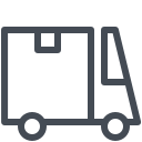 pastel color style großer kurier truck icon
