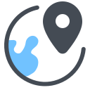pastel color style worldwide location icon