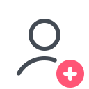 pastel color style add male user icon