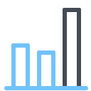 pastel color style bar chart icon