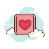 cloud style herzen icon