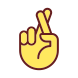 externo-dedos-cruzados-mão-gesto-preenchido-ícones-de-cor-papa-vetor icon