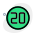 20 mph speed sign icon