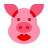 Cerdo con el lápiz labial Filled icon