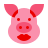 color glass style schwein mit lippenstift icon
