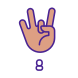 Digit Eight in ASL icon