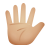 mano con le dita allargate, carnagione medio-chiara icon