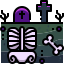 cemitério externo-halloween-justicon-lineal-color-justicon icon