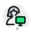 Single woman user using a monitor for real time feedback icon