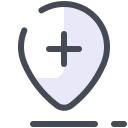 pastel color style find clinic icon