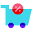 color glass style shopping cart promotion icon