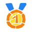 pieces style medal first place icon