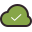 retro style cloud done icon
