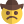 Frowning face expression of a cowboy with a hat icon