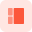 Box with sides sectioned in parts layout icon