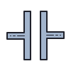 color hand drawn style capacitor symbol icon