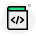 Book on programming skills with html coding icon