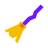 color glass style hexenbesen icon