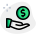 Donation of dollar money in a charity fund icon