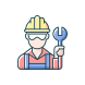 blue collar worker icon