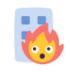keek style building on fire icon