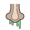 color hand drawn style nariz que moquea icon