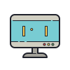 color hand drawn style video games icon