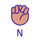 Letter N in ASL icon