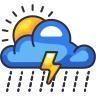 cloud rain storm sun icon