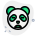 Panda emoji frowning pictorial representation with eyes closed icon