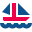 stencil style 항해 보트 icon