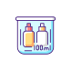 externe-reiseflasche-reisegröße-objekte-symbole-farbe-gefüllt-gefüllte-farbsymbole-papa-vektor icon