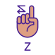 letter z in asl icon